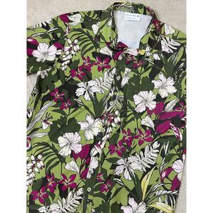 Projek Raw Shirt Mens Large Hawaiian Island Floral Camp Vacation‎ Short Sleeve